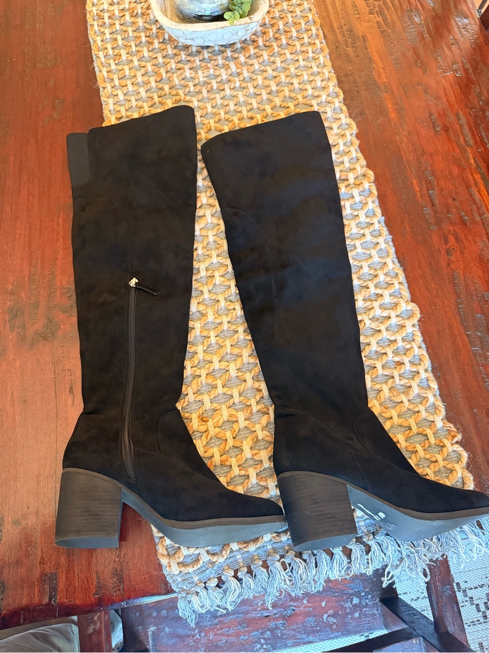 B.P Women’s Over-the-Knee Block Heel Boots - Black